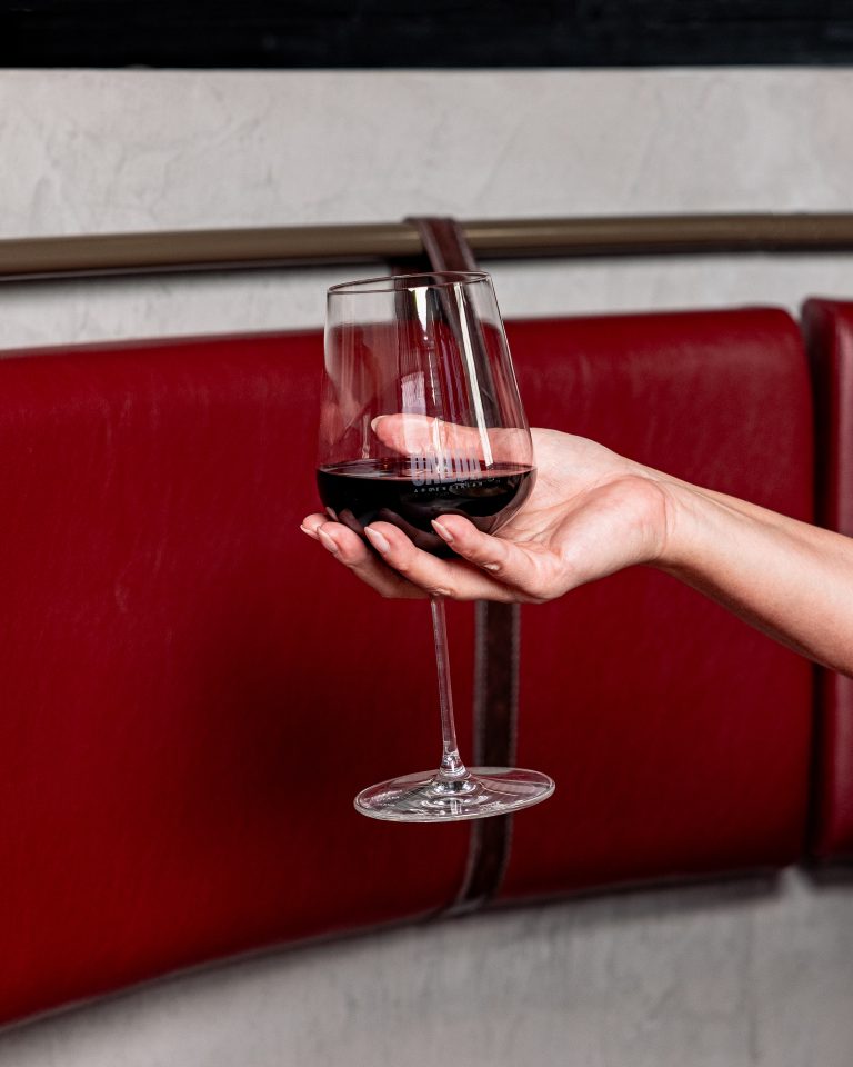 Malbec wine in a Calida branded glass